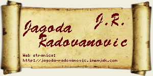 Jagoda Radovanović vizit kartica